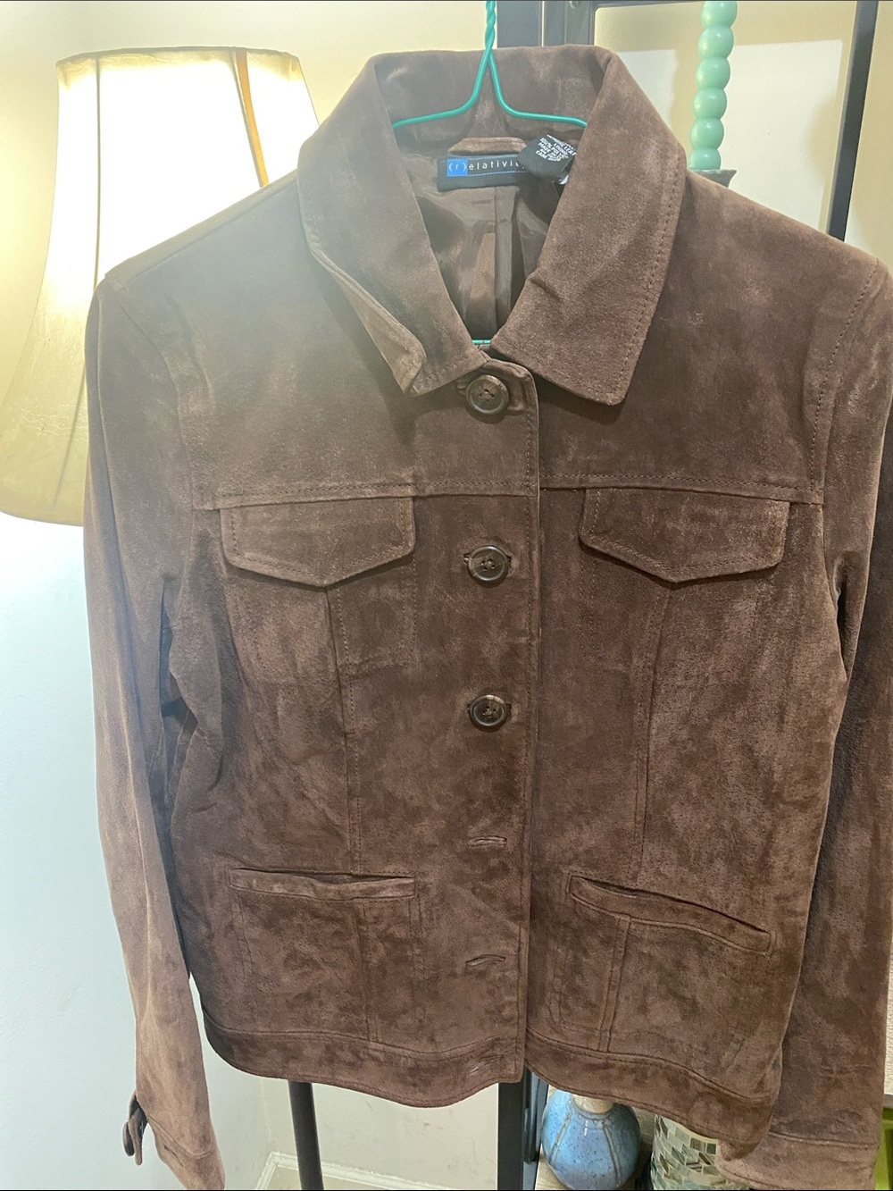 Relativity Brown Suede Button Jacket